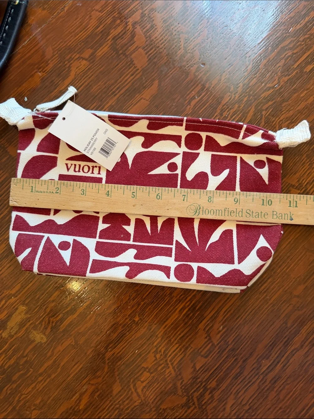 NWT Vuori Holiday 2025 Strawberry Graphic Canvas Cosmetic Pouch